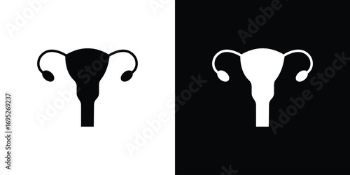 Uterus icons for graphic and web design projects