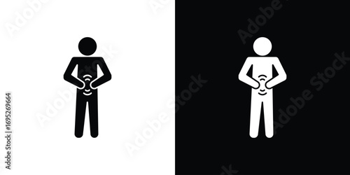 Stomachache icons for graphic and web design projects