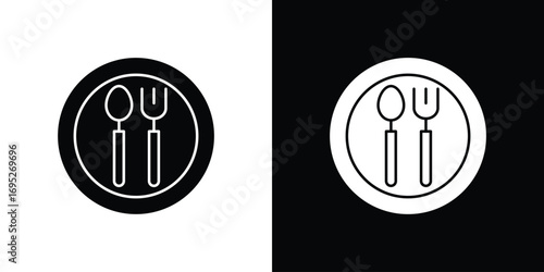 Spoon and Fork icons for graphic and web design projects