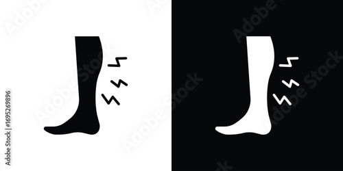 Shin pain icons for graphic and web design projects