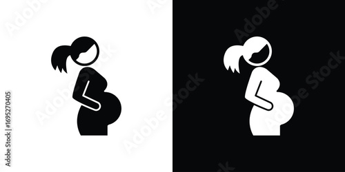 Pregnant woman icons for graphic and web design projects