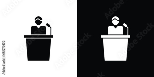 Politician speaker icons for graphic and web design projects