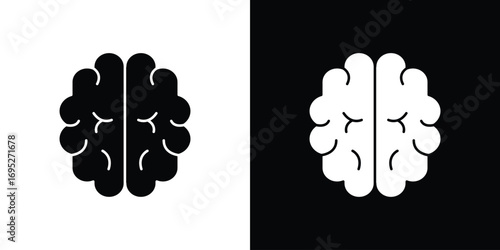 Human brain icons for graphic and web design projects