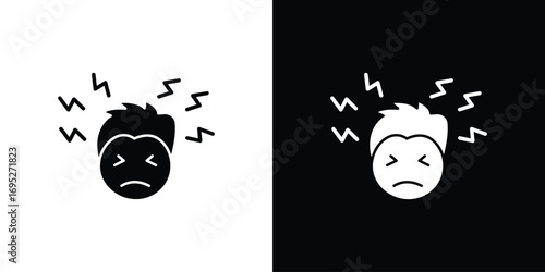 Headache icons for graphic and web design projects