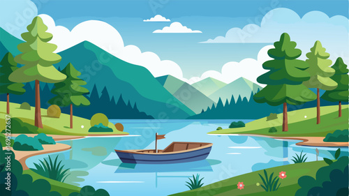 A serene lake nestled in the heart of the country park perfect for a peaceful boat ride or fishing excursion amid the tranquil surroundings.