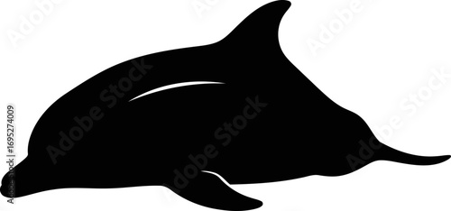 elegant dolphin silhouette oceanic grace, aquatic dream, smooth swimmer, isolated on transparent background