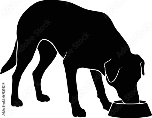 hungry canine silhouette a of canine companionship and simple pleasures, isolated on transparent background