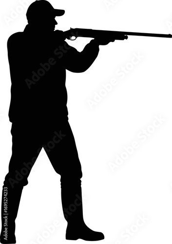 hunters focused stance a powerful silhouette of determination, precision, and the thrill of the chase, isolated on transparent background