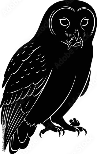 majestic barn owl silhouette a icon of night hunting, nocturnal majesty, and silent flight, isolated on transparent background