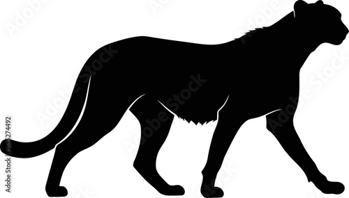 majestic cheetah silhouette a emblem of african savanna speed and graceful power, isolated on transparent background