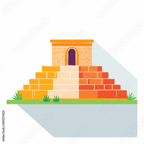 Colorful Stone Structure with Steps