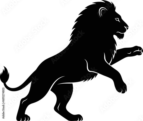 majestic lion silhouette a regal icon of power, pride, and african savanna majesty, isolated on transparent background