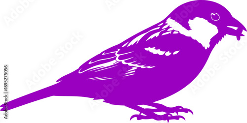 majestic purple bird silhouette a symbol of springs gentle arrival and quiet joy, isolated on transparent background