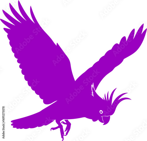 majestic purple cockatoo in flight a emblem of tropical freedom and vibrant joy, isolated on transparent background