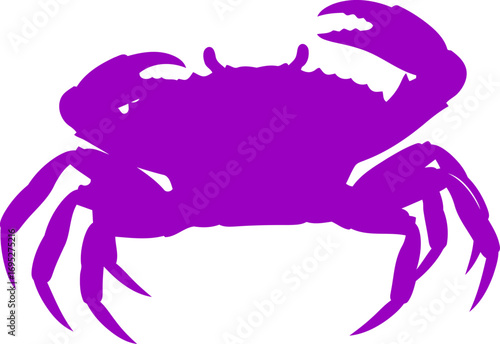 majestic purple crab silhouette a icon of coastal power and mysterious depth, isolated on transparent background
