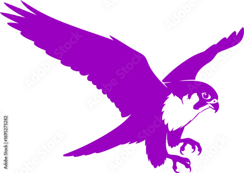 majestic purple falcon silhouette a art of freedom and power in flight, isolated on transparent background
