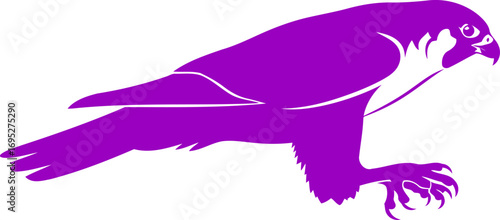 majestic purple falcon silhouette art of swift power and hunting grace, isolated on transparent background