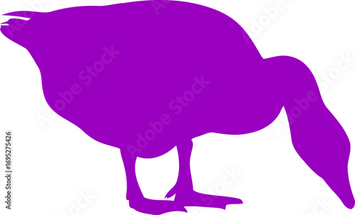 majestic purple goose silhouette a icon of serene grace, peaceful foraging, and tranquil beauty, isolated on transparent background