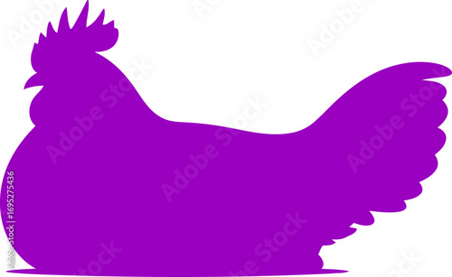 majestic purple hens serene countryside pose silhouette of tranquil farm life and rustic charm, isolated on transparent background