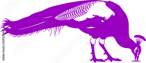 majestic purple peacock silhouette a regal bird, serene posture, vibrant color, elegant design, exquisite detail, illustration, isolated on transparent background