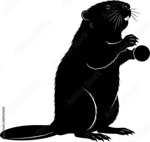 noble beaver silhouette a icon of industrious nature and quiet strength, isolated on transparent background