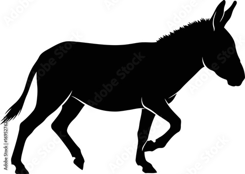noble donkey silhouette a icon of tenacity, resilience, and quiet strength, isolated on transparent background