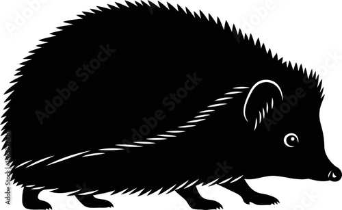 nocturnal hedgehog silhouette a prickly of quiet determination, isolated on transparent background