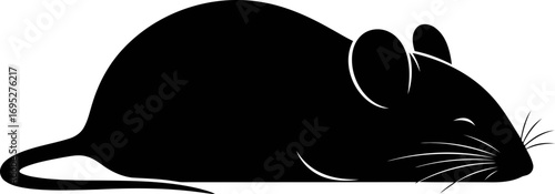 nocturnal mouse silhouette a symbol of quiet rest and hidden dreams, isolated on transparent background