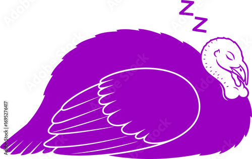 peaceful purple turkey silhouette a emblem of thanksgiving calm and festive dreams, isolated on transparent background