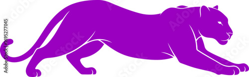 purple panthers silent prowl silhouette of mystery, power, and graceful stealth, isolated on transparent background