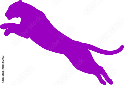 purple panthers majestic leap a silhouette of grace, power, and untamed freedom, isolated on transparent background