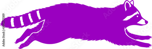 purple raccoon silhouette a nighttime bandits dash of mischief and playful stealth, isolated on transparent background