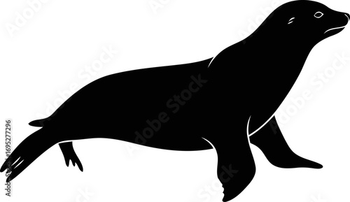 sea lions majestic ocean stroll a silhouette of graceful coastal movement and wild freedom, isolated on transparent background