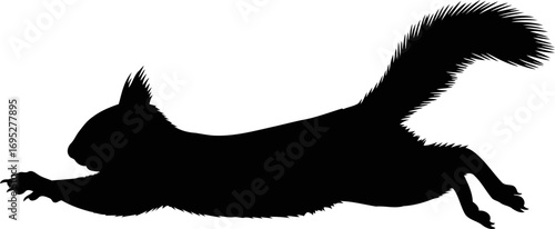 silhouette of a squirrels dynamic leap a symbol of natures agility and unbridled freedom, isolated on transparent background