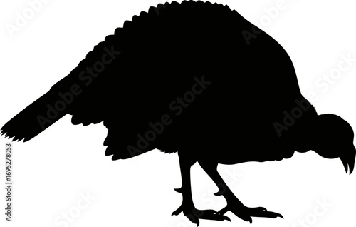 thanksgiving turkey silhouette a art of autumnal elegance and festive bounty, isolated on transparent background