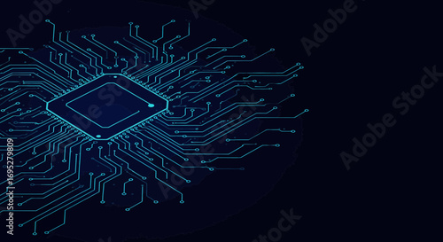 Abstract futuristic microchip illustration representing advanced technology solutions