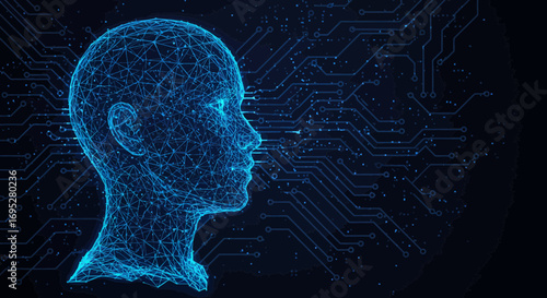 Digital Brain: Artificial intelligence and the future of technology concept