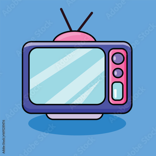 Funny Cartoon TV Illustration