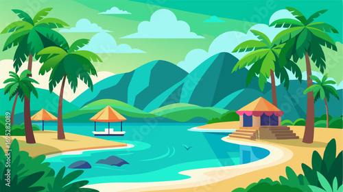 A tropical haven with emerald green waters and palmfringed beaches a paradise for sunbathers and swimmers alike.