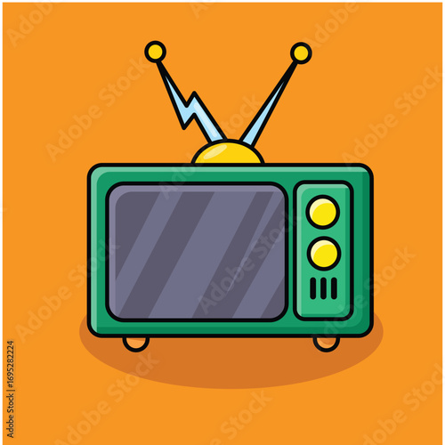 Vintage Cartoon Television Graphic