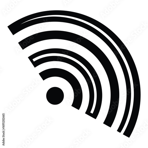 Art of wifi signal icon isolated on white background, representing wireless internet connectivity, network communication, and modern technology