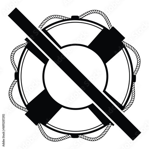 Art of lifebuoy isolated on white background, a safety equipment for water rescue, maritime symbol for emergency help and protection on the sea