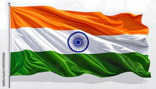 Indian flag waving in the wind