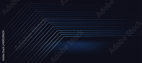 Abstract Dark Blue Geometric Lines On Dark Background