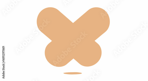 Geometric tan butterfly with simplified form against a plain white backdrop creating a minimalist