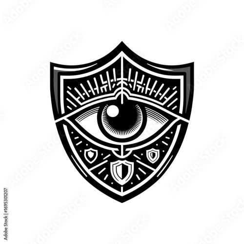 Eye with shield for surveillance