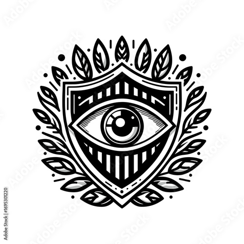 Eye with shield for surveillance