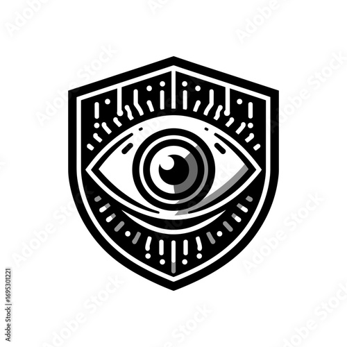 Eye with shield for surveillance