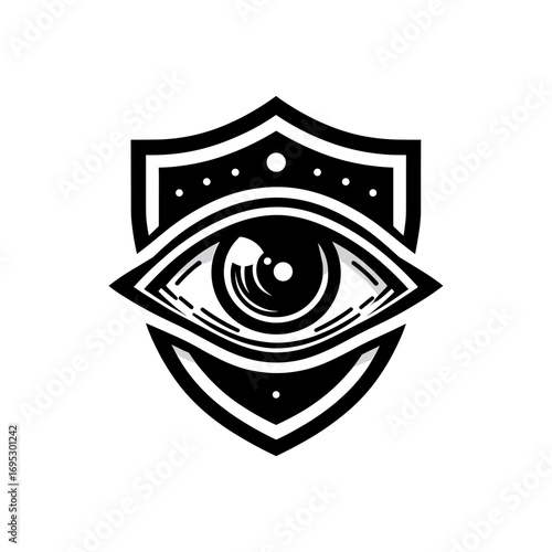 Eye with shield for surveillance