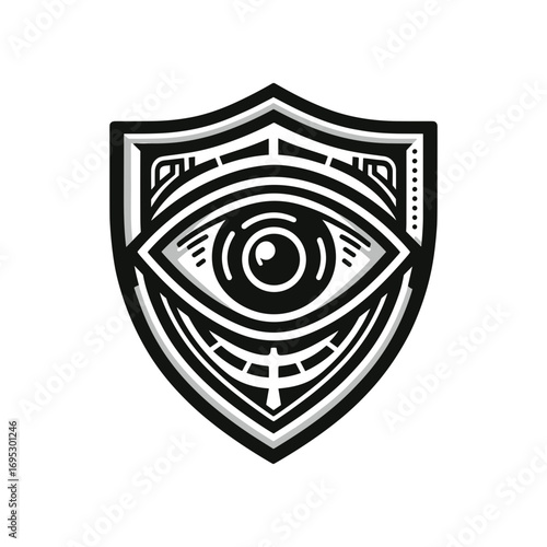 Eye with shield for surveillance